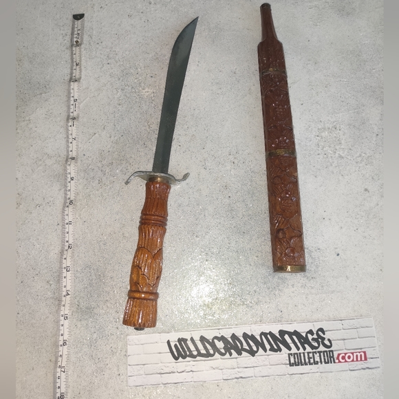 Hand Carved Indonesia Kelewang - Sword - Picture 4 of 6